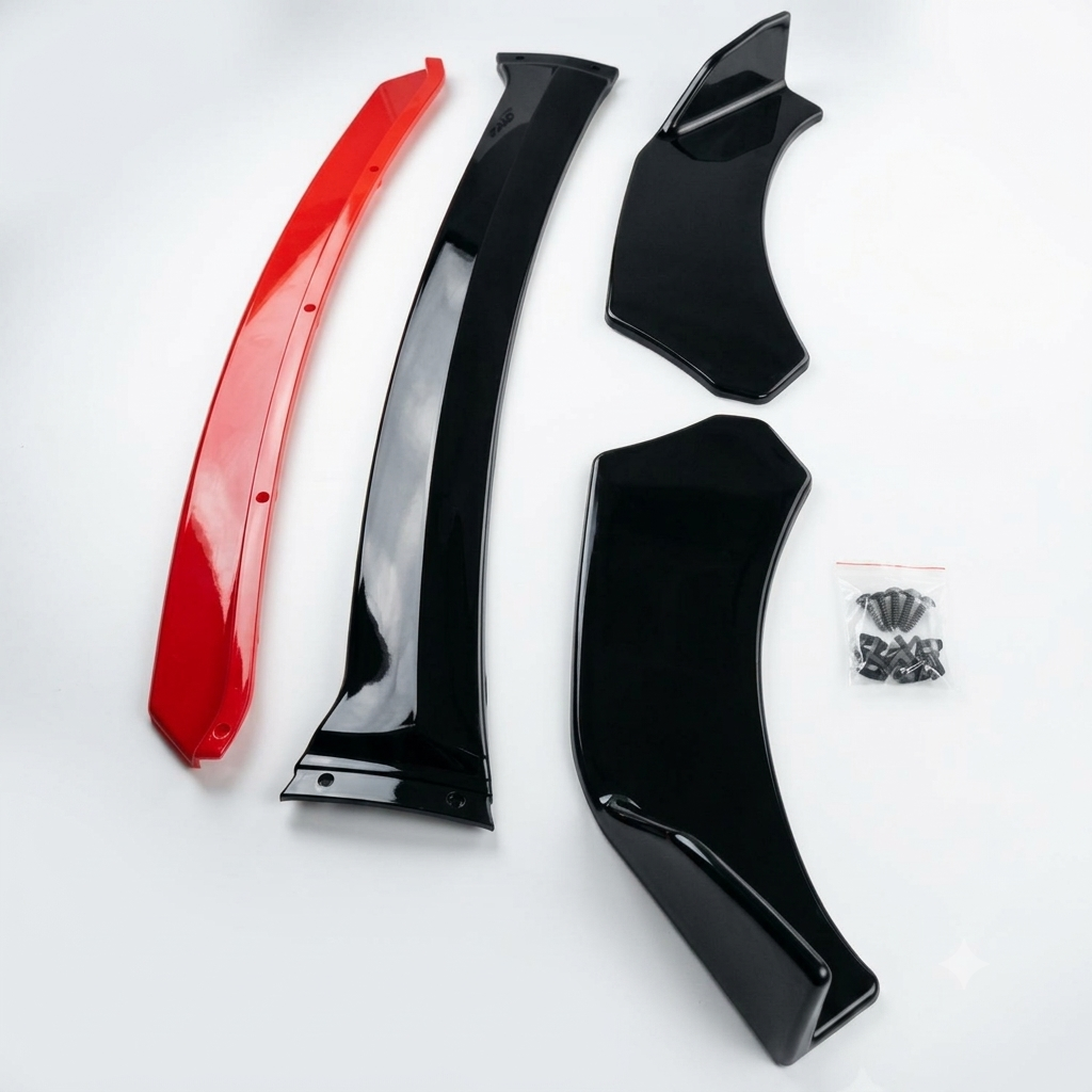 UNIVERSAL 4-PIECE FRONT SPLITTER | Red