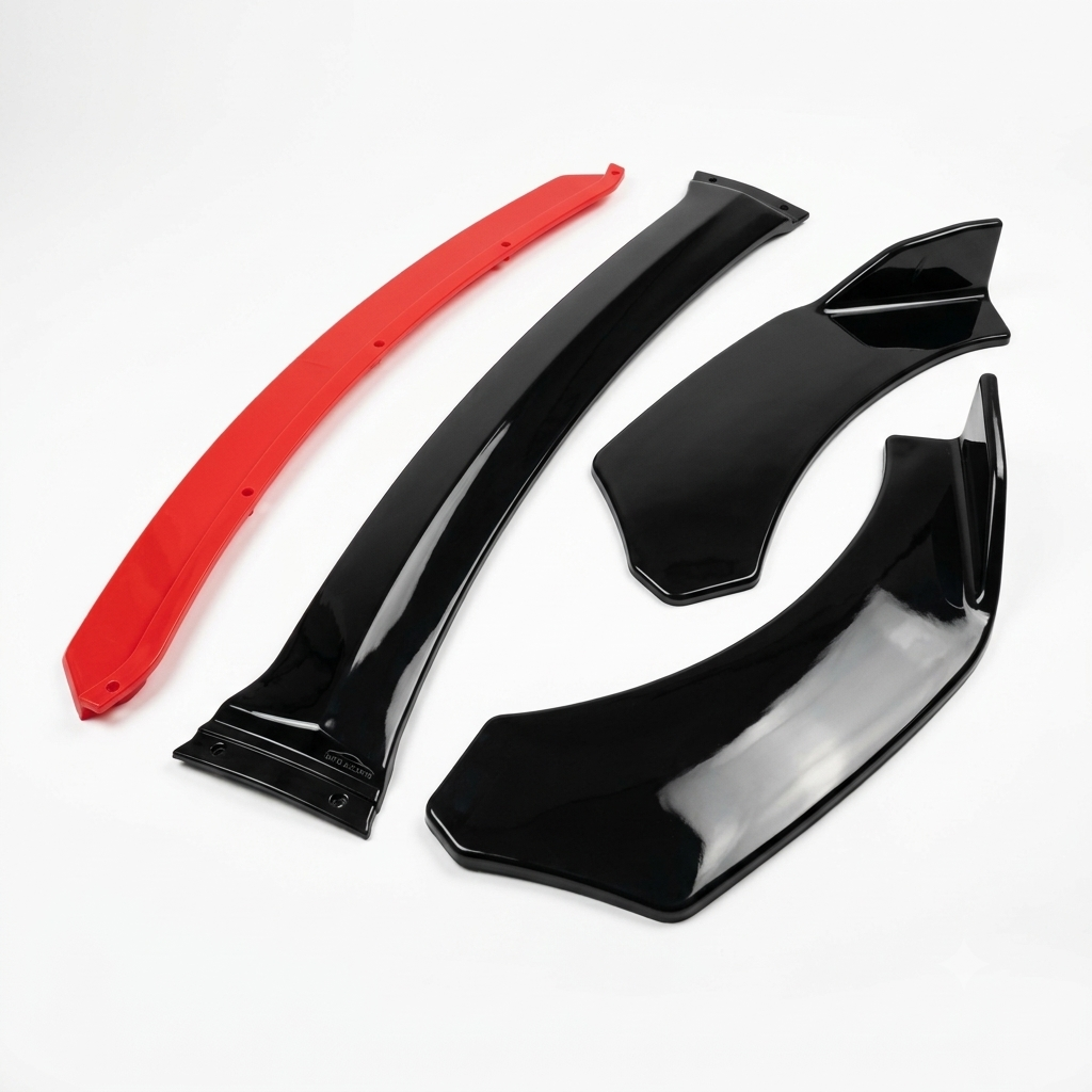 UNIVERSAL 4-PIECE FRONT SPLITTER | Red view 2