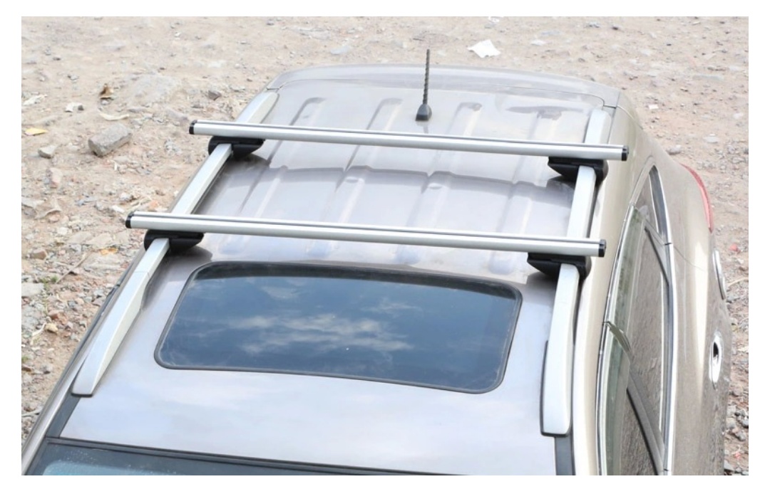 CROSSBAR FOR ROOF RAIL TYPE CARS/SUV'S SILVER COLOUR view 2